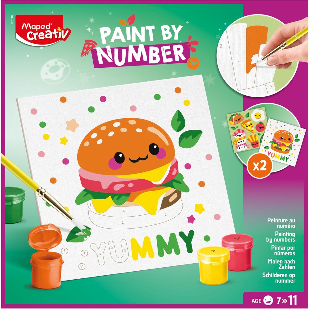 Maped Creativ Peinture par Numéros – Kawai Food Salty – Activité de Peinture pour Enfants