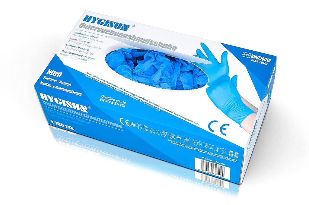 Hygisun Gants en nitrile bleu - Taille S