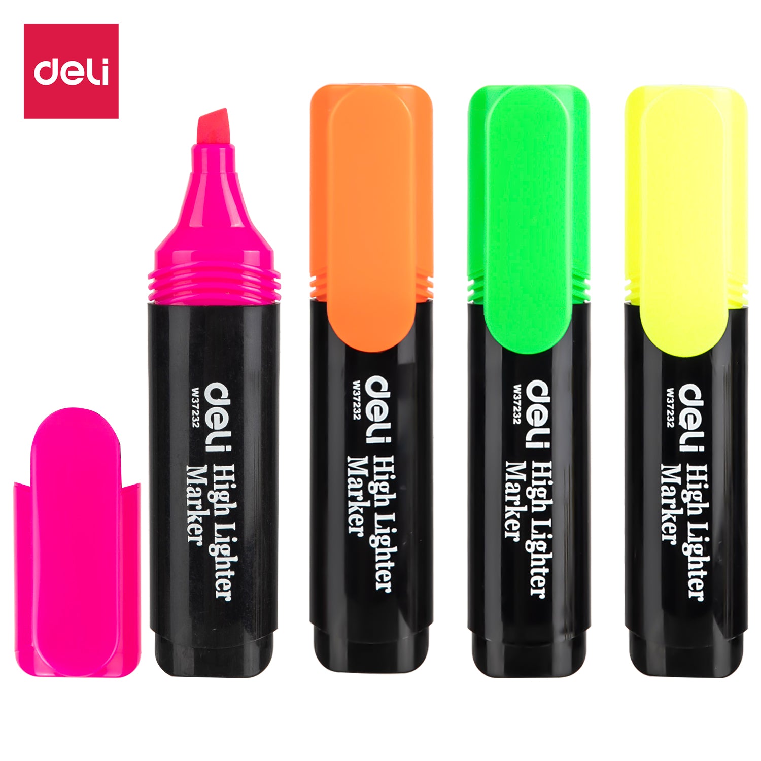 Deli Surligneurs, Fournitures de bureau et scolaires, Lot de 4 couleurs, Couleurs assorties