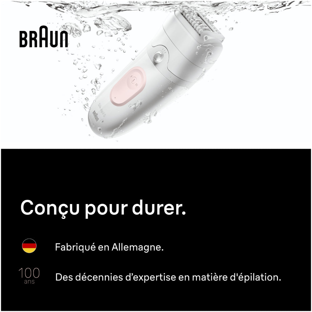 BRAUN Silk-epil 5 SE5-000 épilateur - 1 unité - rouleau de massage - utilisation à sec et sous l'eau - inclut un embout tondeuse