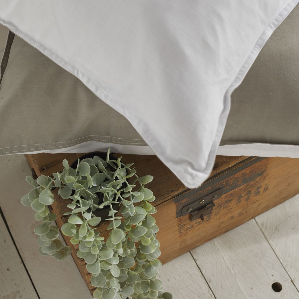 TODAY Parure de lit 2 personnes en coton Charme, 57 fils, Coloris Dune/Craie