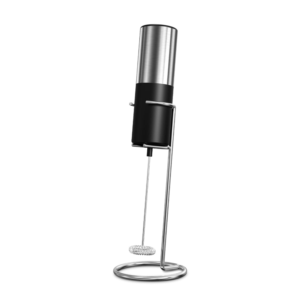 KitchenCook KFOAM Mousseur à lait électrique à piles avec fouet en acier inoxydable 304 et support