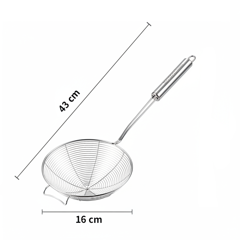 Maxcook Écumoire, tamis et cuillère en acier inoxydable 304, pour la cuisson et la friture, ustensile de cuisine, tamis à fils, cuillère à pâtes, 16 cm, MCCU2380