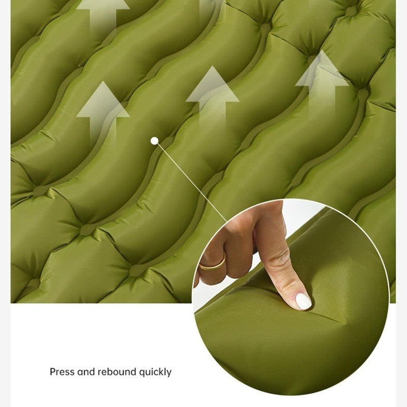 VXOYO Tente de couchage double de camping 200 x 160 cm tapis gonflable ultra-léger avec oreiller intégré et pompe à pied, dimensions emballé 29 x 16 x 16 cm, poids 1,7 kg, vert double