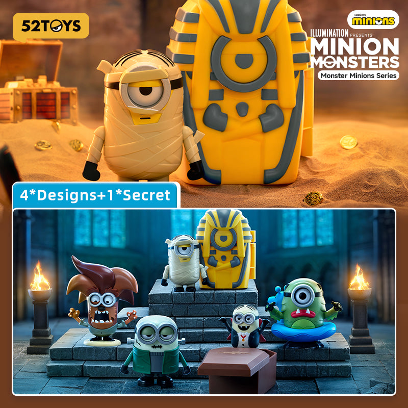 52TOYS Série Minions - Figurine mécanique à ressort articulée, boîte mystère, jouet tendance, produit dérivé Universal, envoi aléatoire