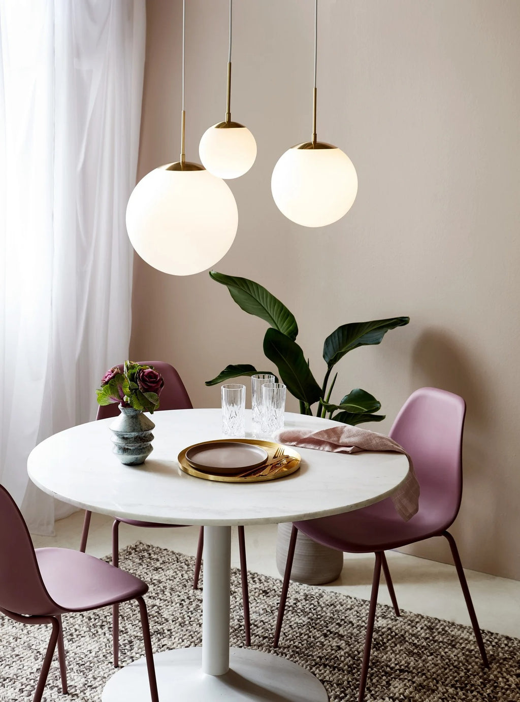 Suspension GRANT 25 verre et métal laiton IP20 E27 - Nordlux, Intérieur