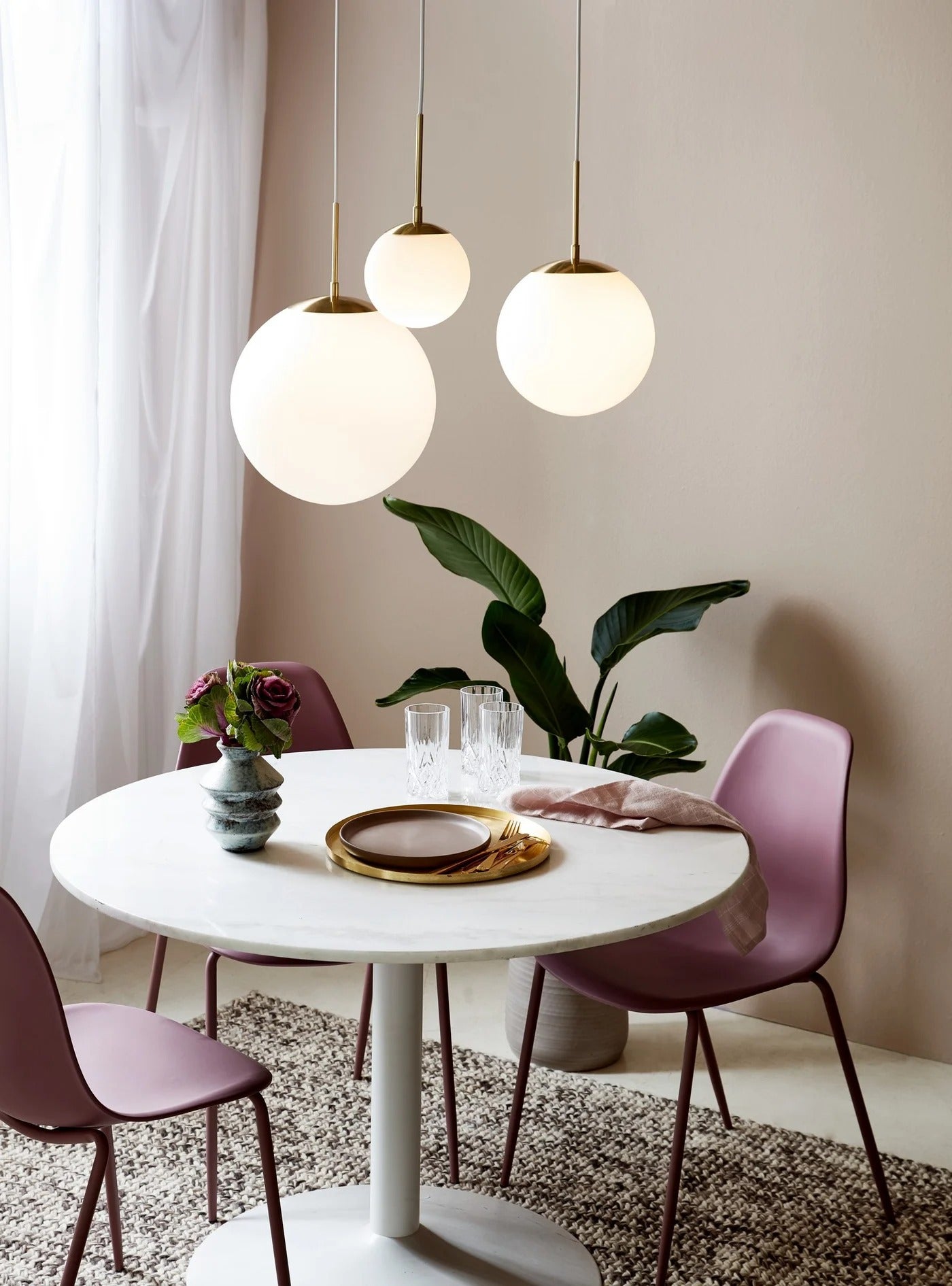 Suspension GRANT 25 verre et métal laiton IP20 E27 - Nordlux, Intérieur