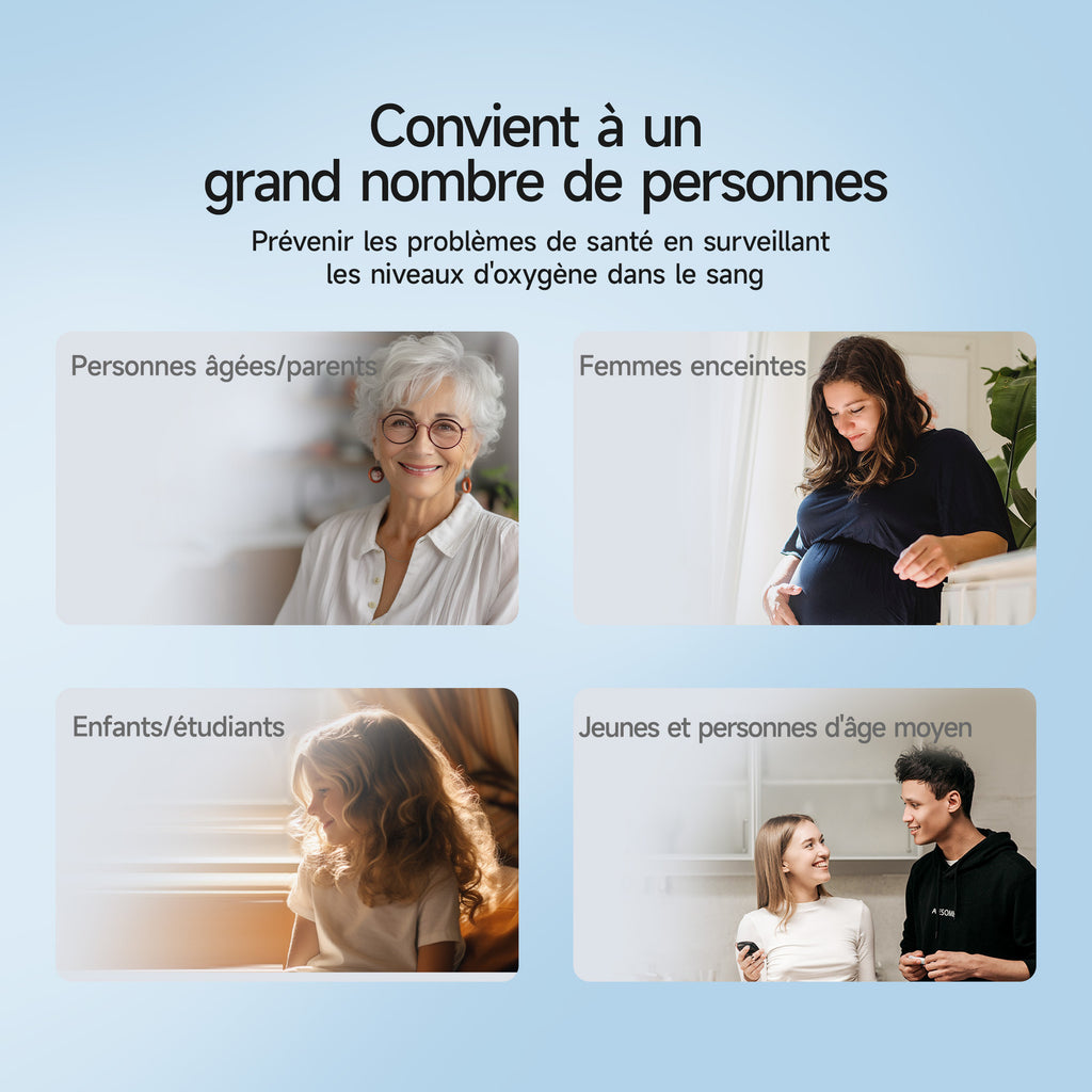 yuwell Oxymètre de pouls | Moniteur d’oxygène dans le sang pour doigt, pour adultes et enfants | Précision clinique, ultra léger, grand écran LED, conception anti-lumière