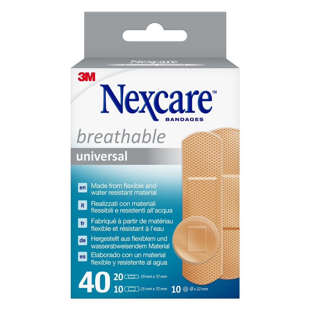 NEXCARE™ Breathable Universal Pansements Respirants Universels Mix – 40 pansements