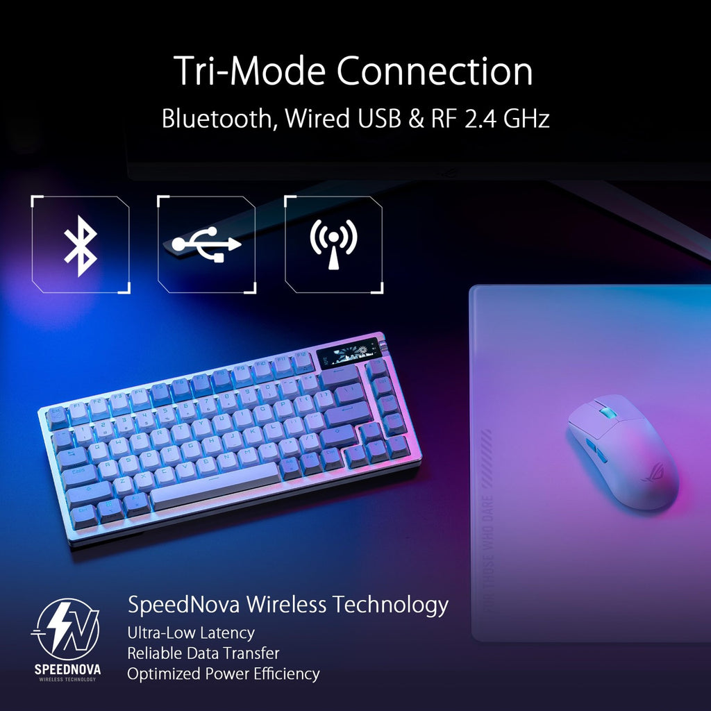 ASUS ROG Azoth Clavier Mécanique Gaming Sans Fil - AZERTY - Blanc