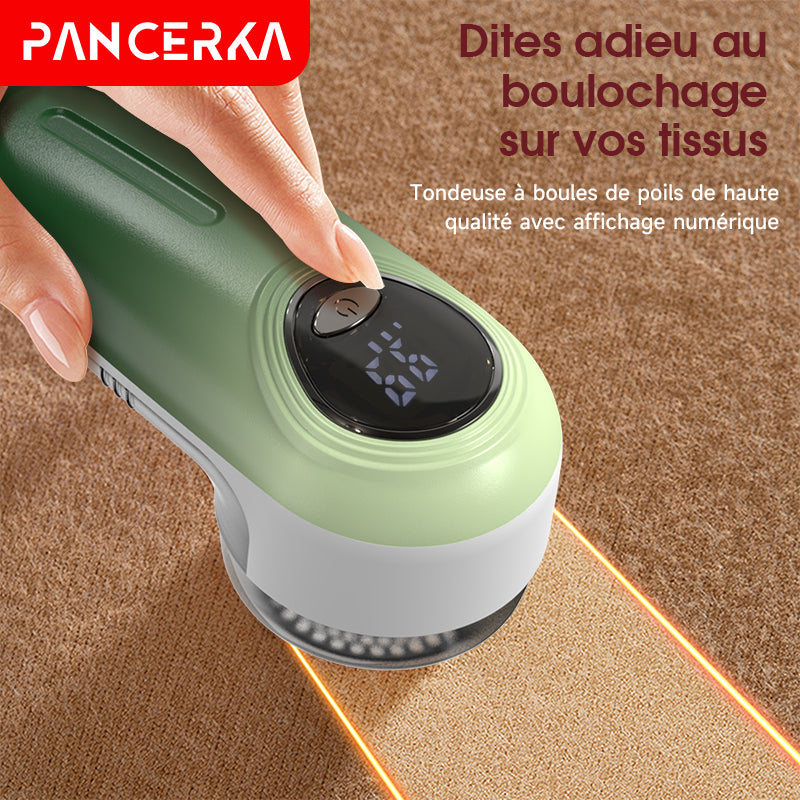 PANCERKA Rasoir électrique anti-bouloches Batterie 500 mAh, moteur rapide 7500 RPM, retire-peluches de précision à 6 lames, boîtier ABS givré + peint, portable pour vêtements
