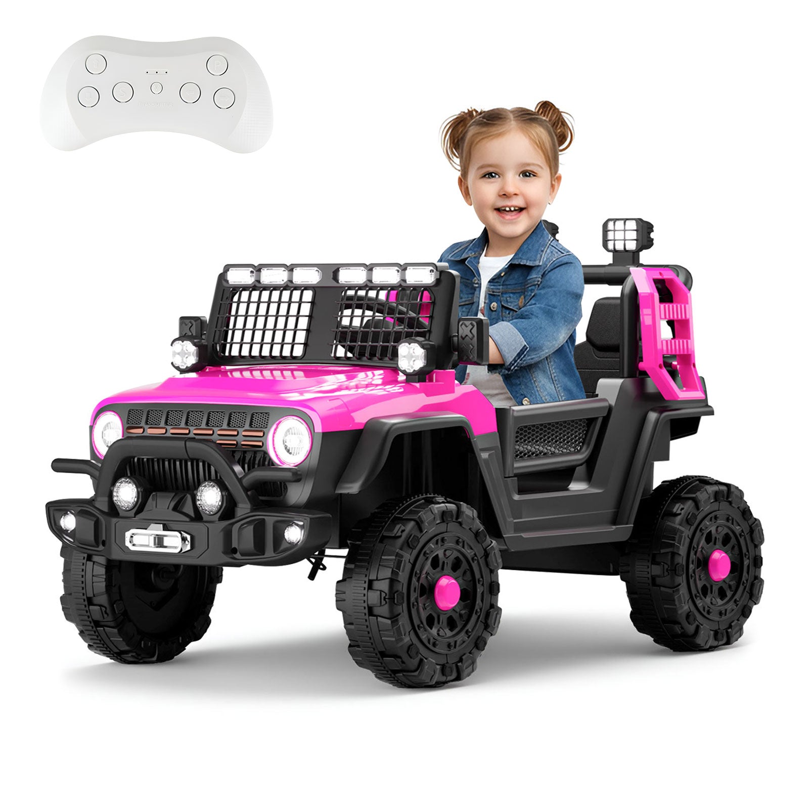 Neuleb Voiture électrique jouet à enfourcher 12 V pour enfants avec télécommande parentale pour tout-petits, harnais de siège, capacité de charge 66 lb, portes verrouillables