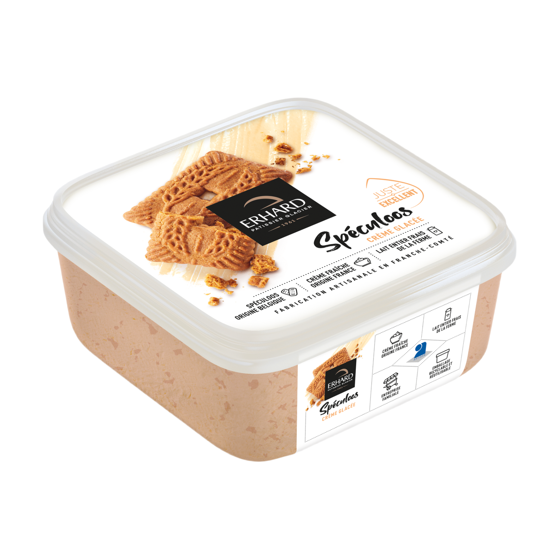 ERHARD Crème glacée spéculoos avec morceaux - 450 g