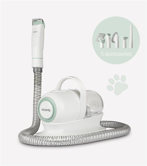 Aspirateur à main pour toilettage animaux HKoenig PAW400 300 W Blanc