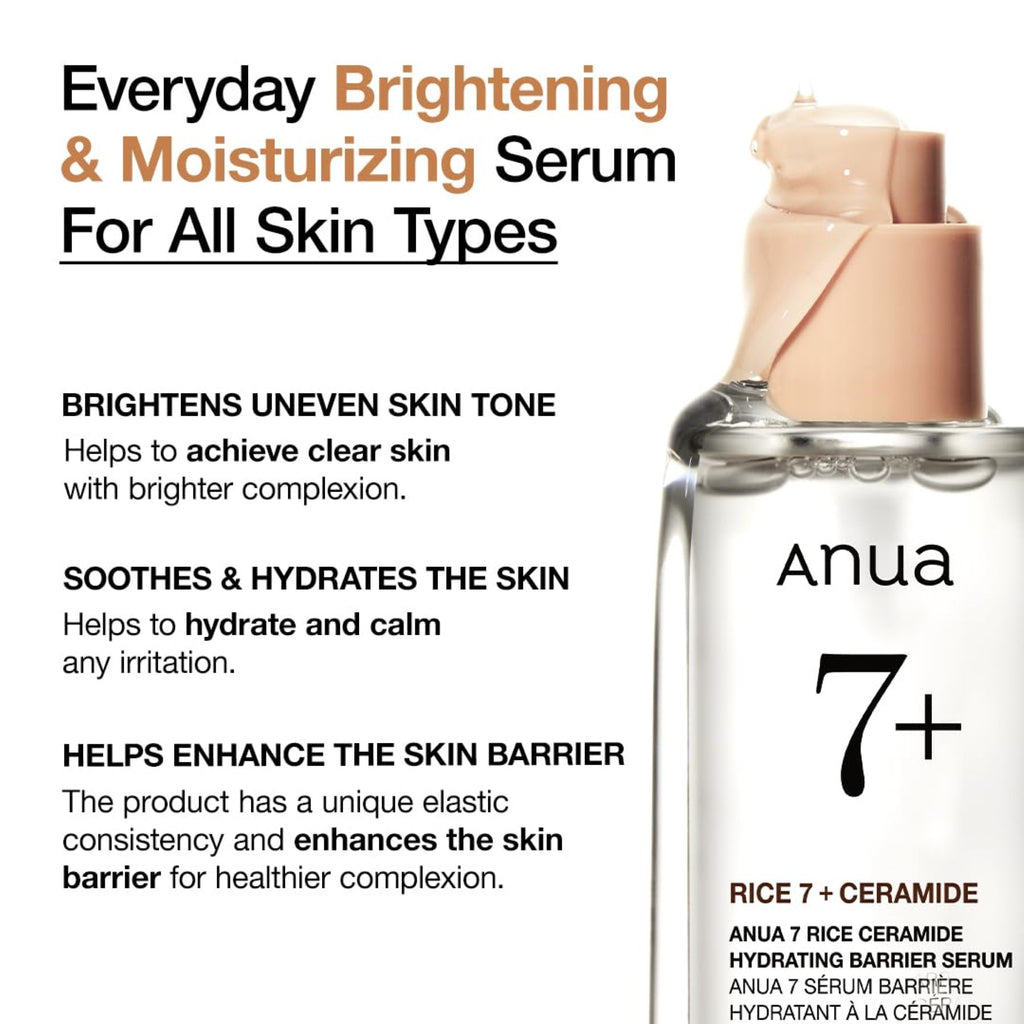 Anua Sérum barrière et hydratant à la céramide de riz 7+ - 50 ml