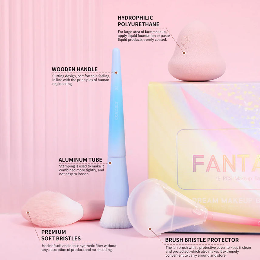 docolor Coffret de 16 pinceaux de maquillage et accessoires - Dreamy 3.0