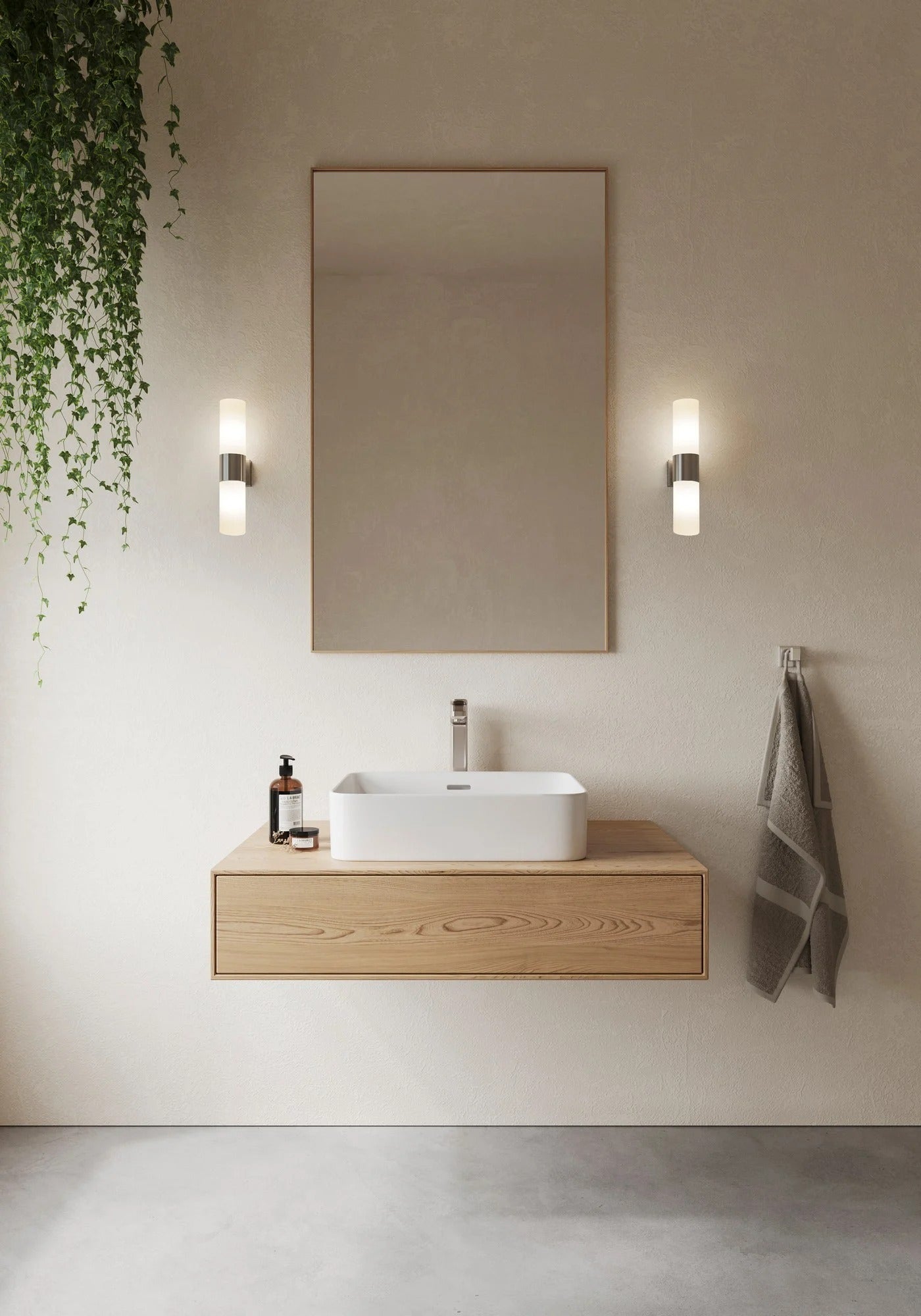 Applique murale TANG Double - E14 verre et métal acier brossé IP44 Salle de bain - Nordlux, Intérieur
