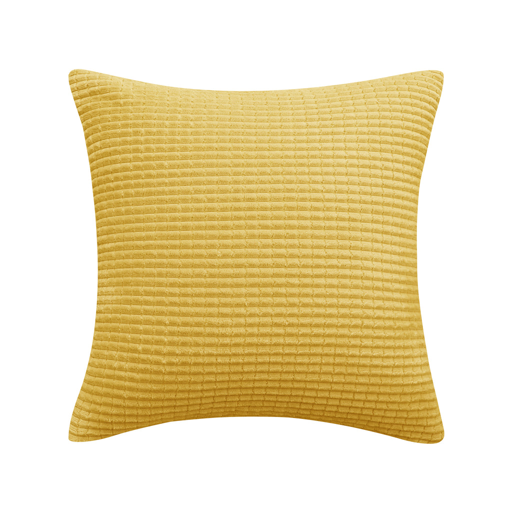 Deconovo Housse de coussin en velours, coloris doré, 50 x 50 cm, 1 pièce