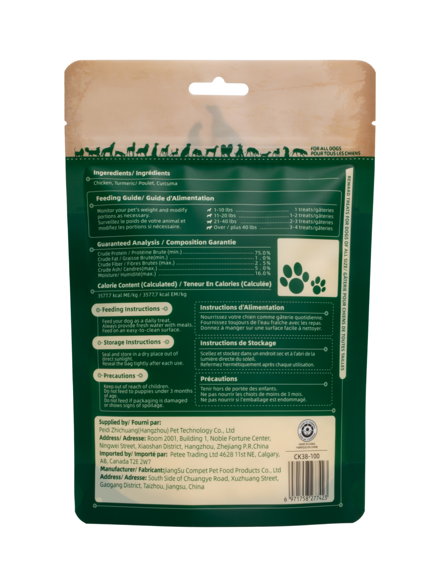 MeatyWay Friandises tendres au poulet et curcuma - 100 g