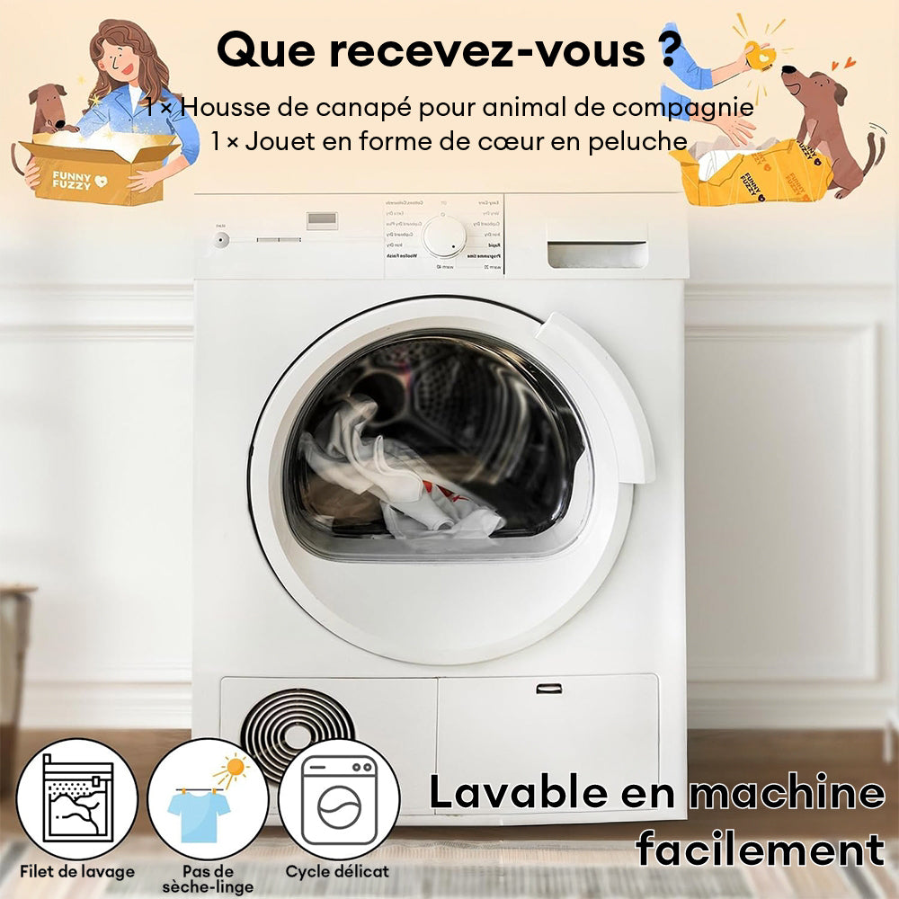 FUNNYFUZZY Tapis de canapé protecteur pour animaux, lit apaisant moelleux en peluche pour chien et chat, taille S, Bleu