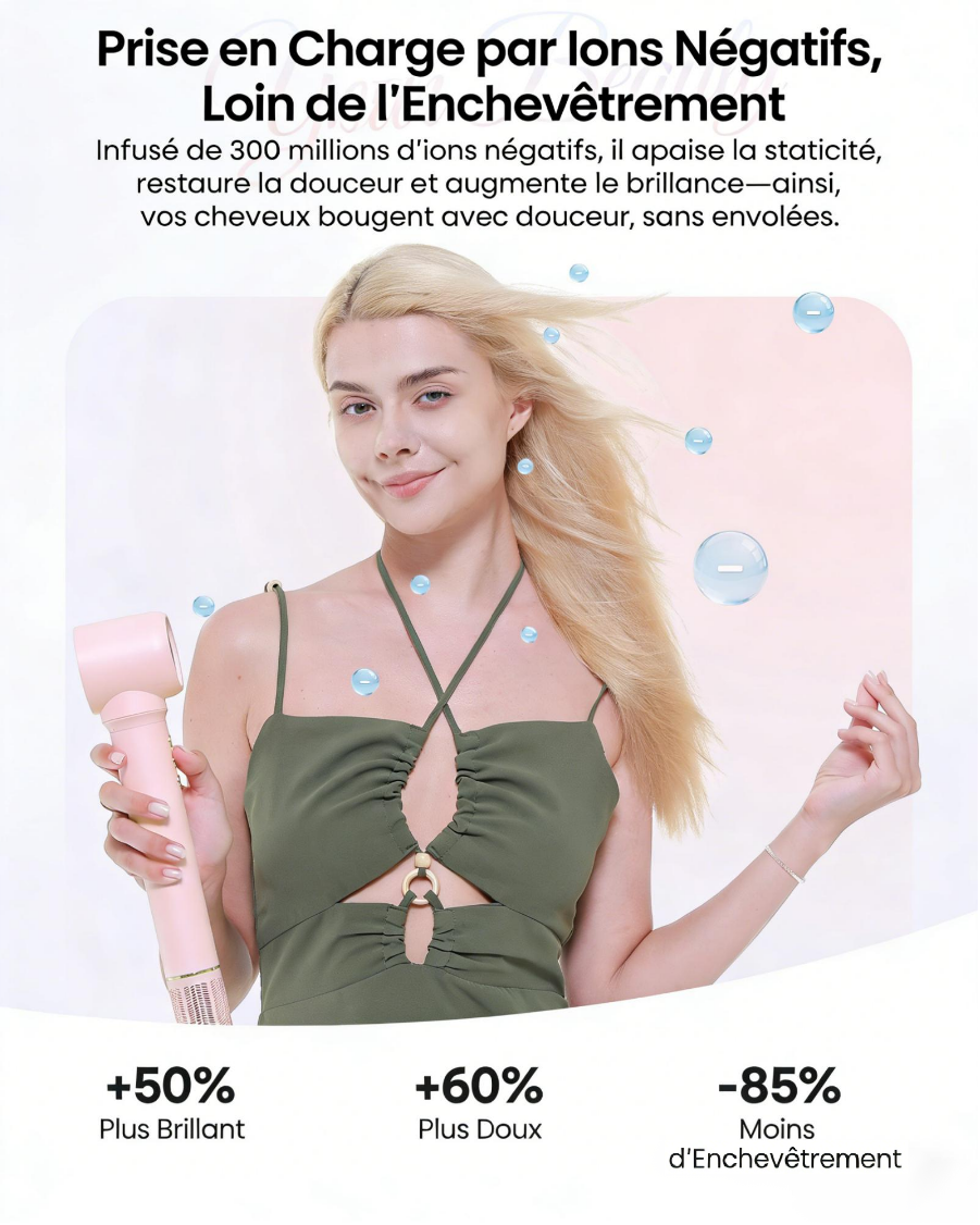 Okaydeer Set de Brosse Sèche-Cheveux Haute Vitesse 7 en 1 & Boucleur Auto-Enrouleur, Lisseur à Air Chaud Anti-Frisottis et Volumateur pour Cheveux Lisses et Brillants, Cadeau Rose avec Sac de Voyage