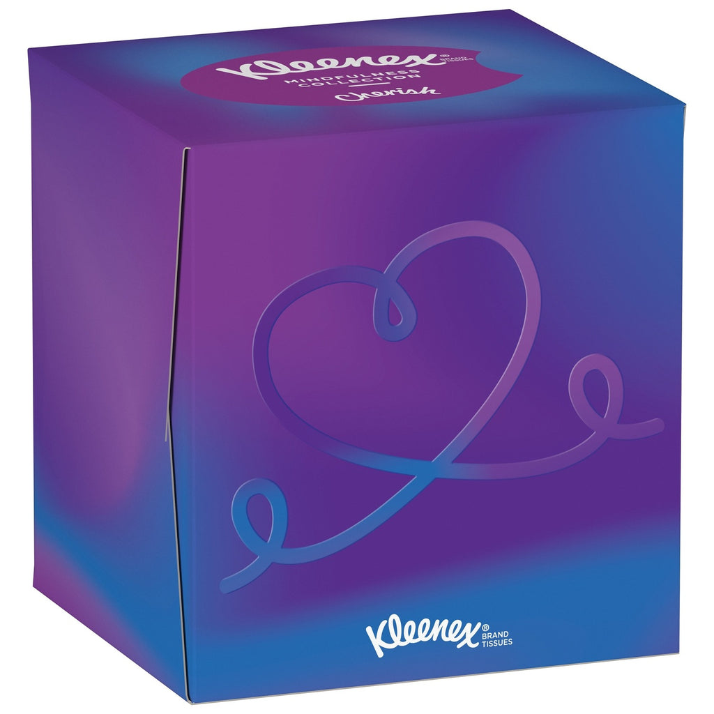 KLEENEX Collection Mouchoirs en Papier 3 Épaisseurs Boîte Cubique Décorative, 1 Boîte, 48 Mouchoirs