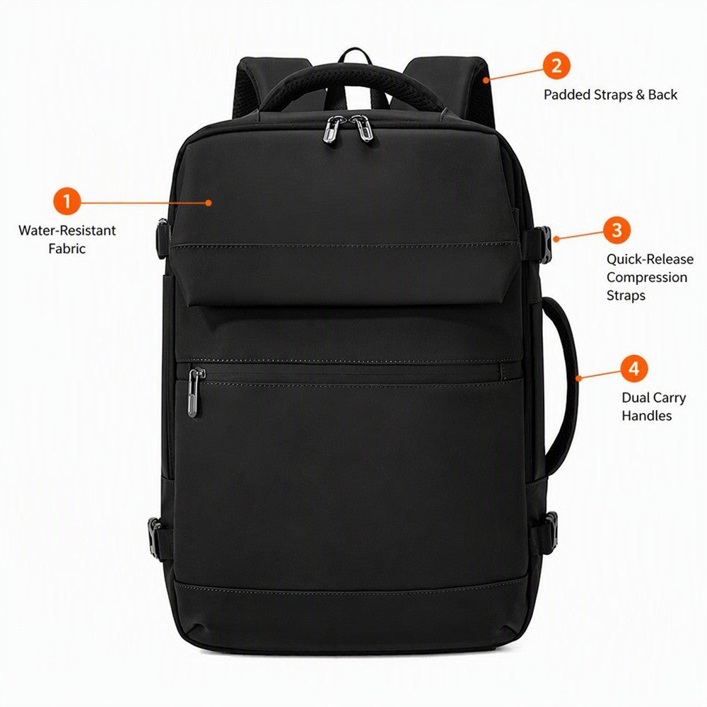 Sac à dos de voyage pour ordinateur portable 15,6 pouces rabattable à l'avant déperlant grand volume sac à dos convertible pour voyage d'affaires