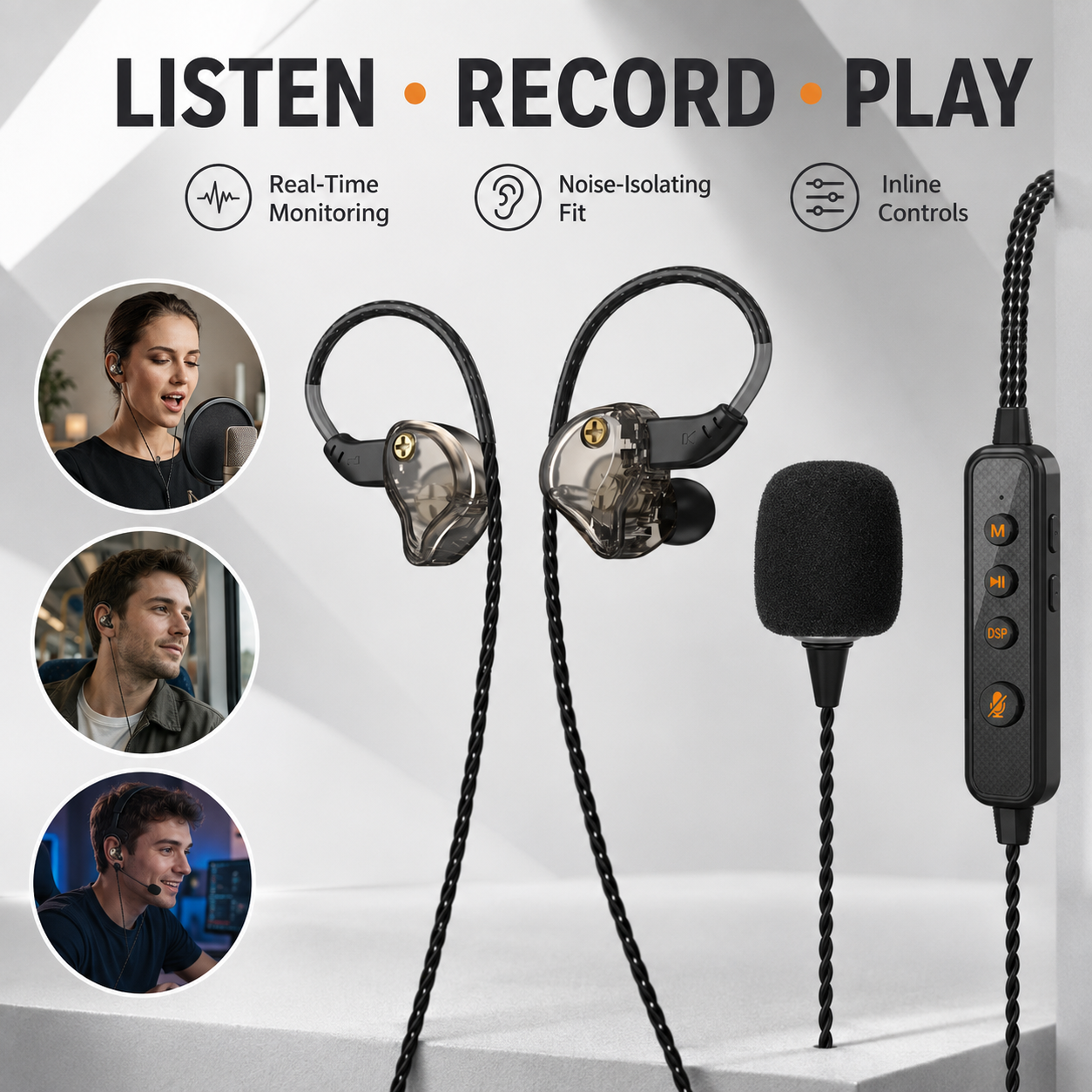 Édition Deluxe - KM09 - Carte sonore pour streaming en direct, casque karaoké filaire Noir et or + Adaptateur de connexion Apple