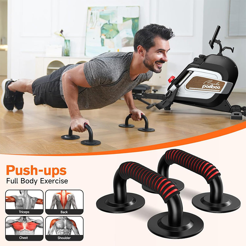 Pooboo H015 Rameur magnétique pliable avec support pour tablette et siège confortable - Charge max 163 kg