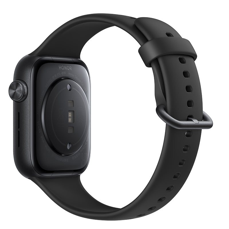 HONOR Watch 5 Montre connectée 64 Mo + 4 Go avec 15 jours d’autonomie, suivi GPS précis, scan de santé et bracelet en silicone - Noir