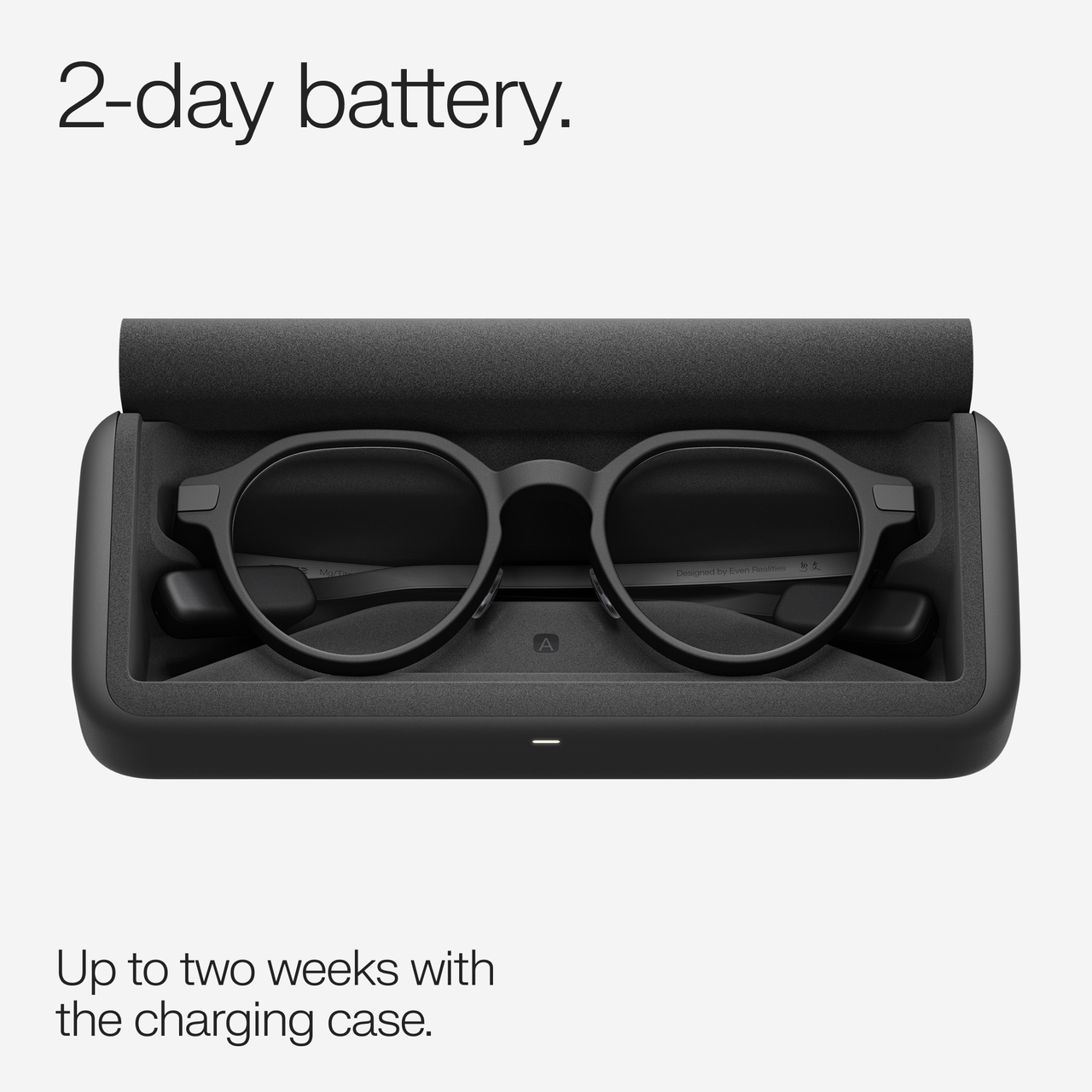 Even Realities - Even G2 B Gris (Monture rectangulaire) - Lunettes intelligentes de visualisation quotidienne, Sans caméra, Confidentialité d'abord, Batterie de 2 jours