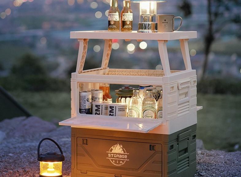 Boîte de camping d'extérieur avec table - petite taille