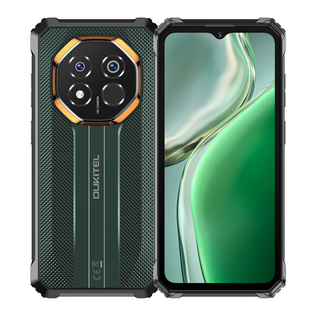 OUKITEL G7(8+256) Smartphone Robuste Vert Écran HD+ 6,52'' Grande Batterie 10 600 mAh Caméra 64 MP Android 16 Double SIM, NFC