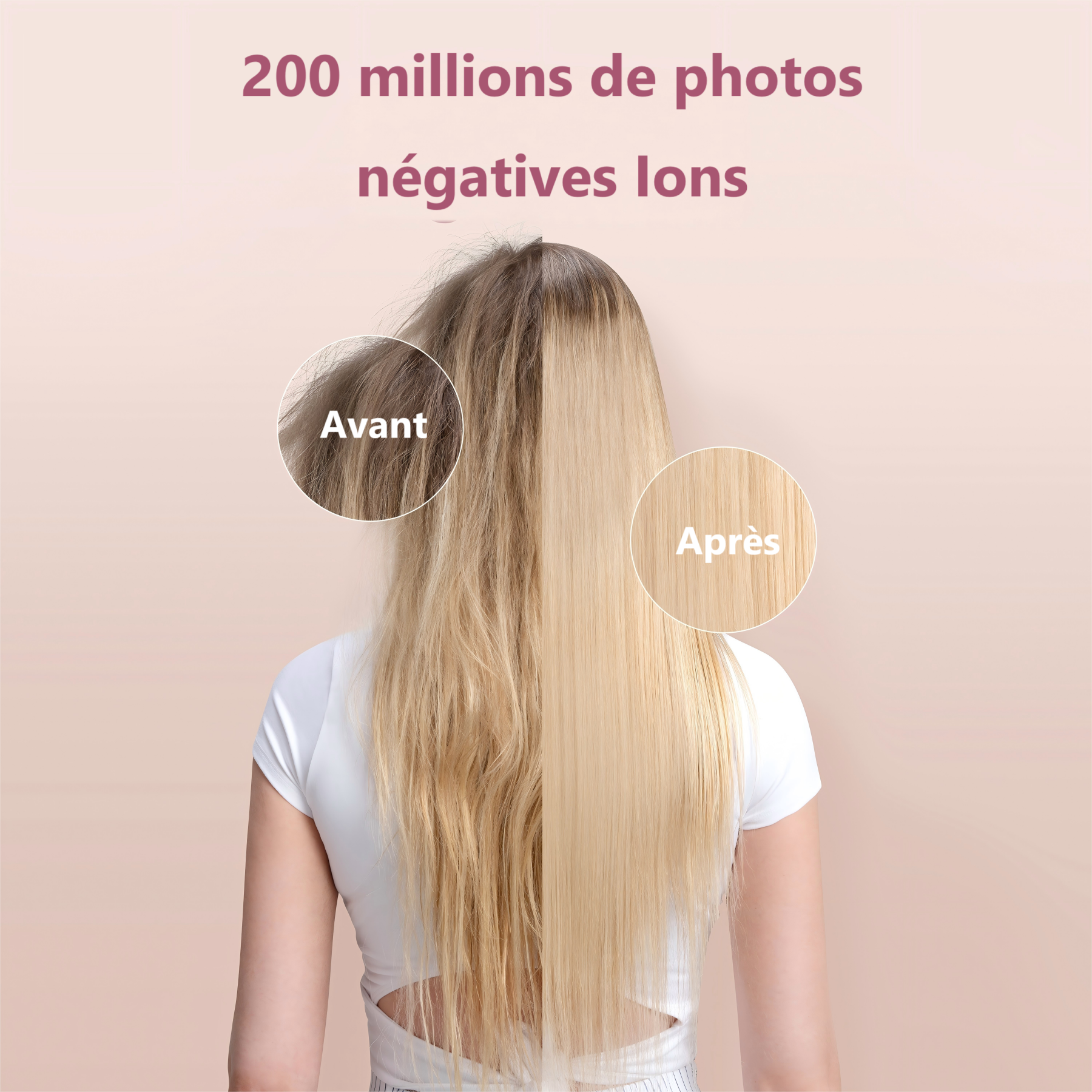 Lecomely Sèche-cheveux haute vitesse, puissant et léger, 2 vitesses et 4 réglages de température, conception ergonomique, bouton air froid, diffuseur et concentrateur