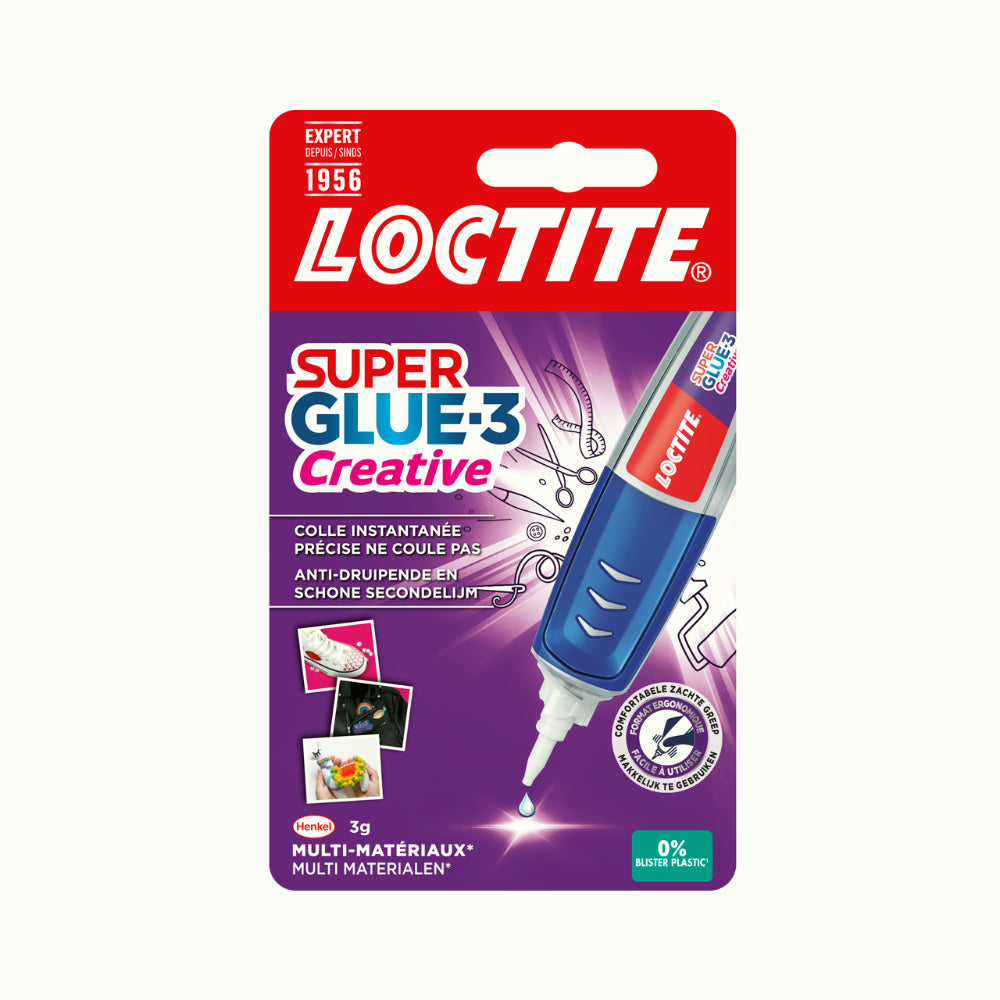 Loctite – Super Glue-3 Creative (stylo de 3 g) – Colle gel cyanoacrylate ultra précise qui ne coule pas – Colle forte pour collage rapide et puissant sur surfaces poreuses et verticales