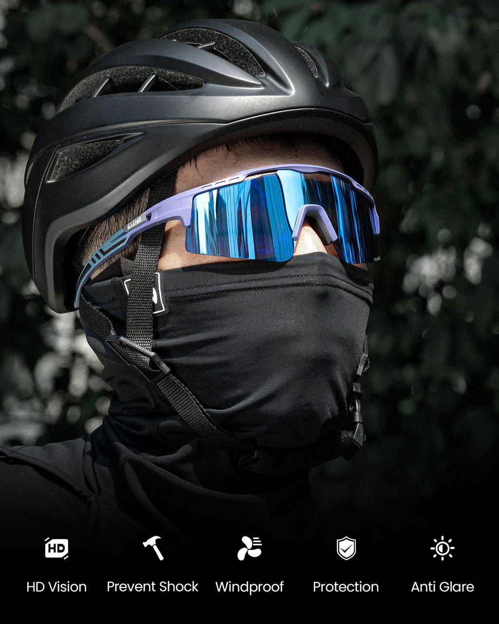 OutdoorMaster Hawk II lunettes de soleil polarisées de cyclisme pour sports de plein air, monture bleue, verres bleus Revo
