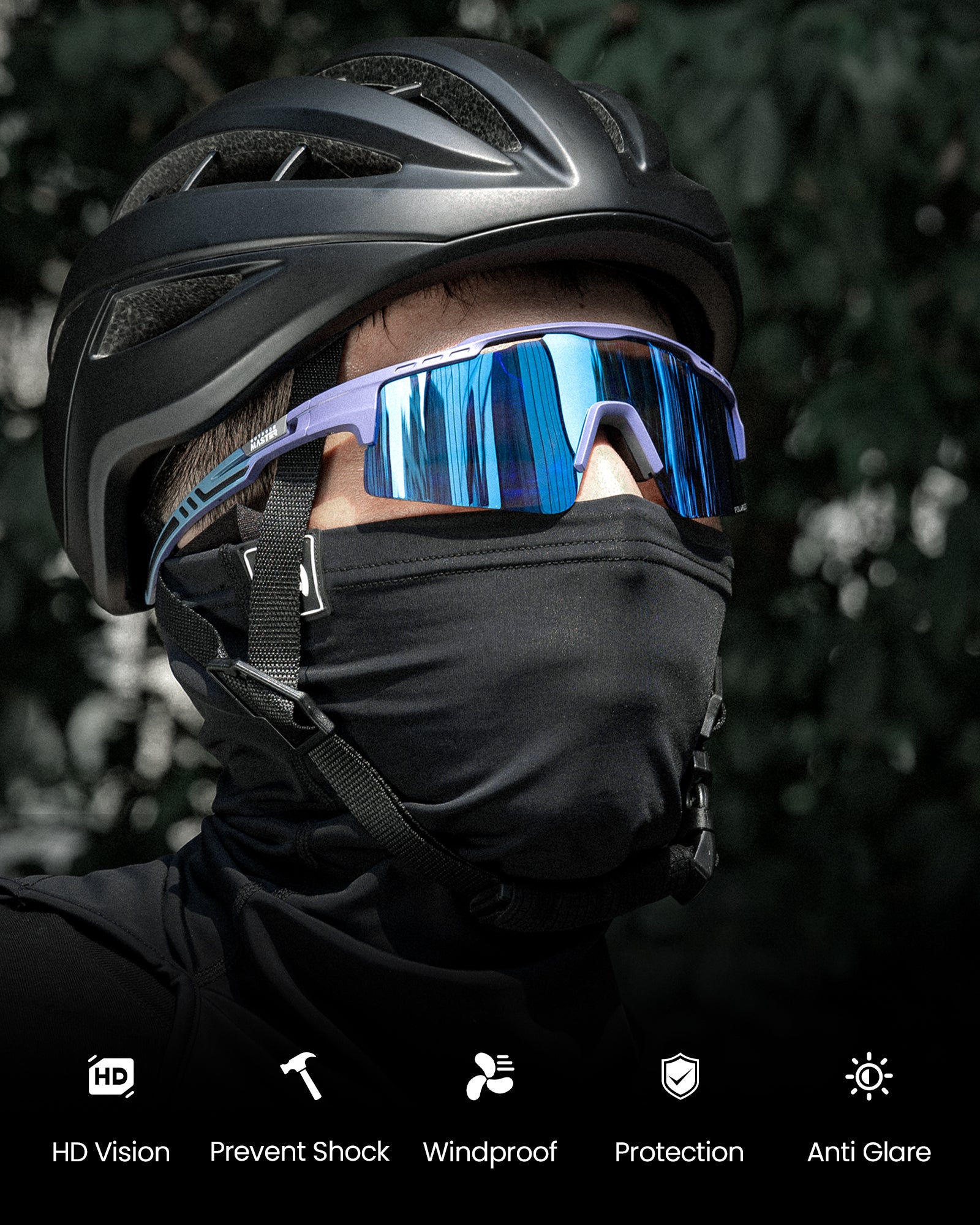 OutdoorMaster Hawk II lunettes de soleil polarisées de cyclisme pour sports de plein air, monture bleue, verres bleus Revo