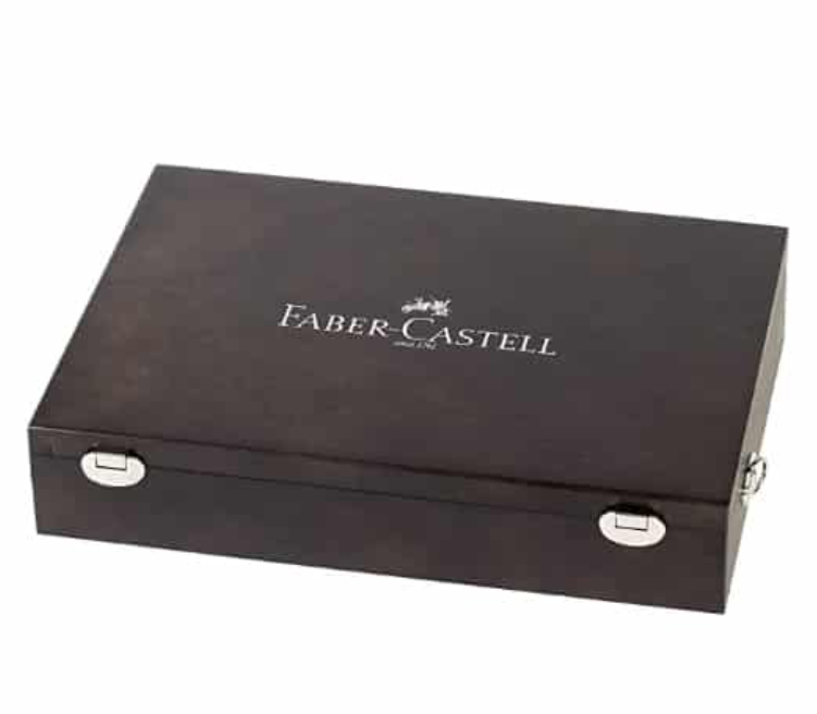 Faber-Castell Art & Graphic Coffret en bois de crayons, stylos et craies
