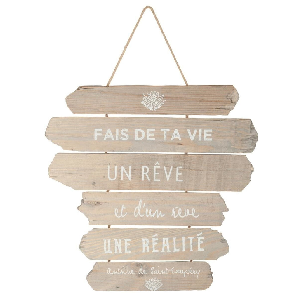 Atmosphera Décoration murale Andy en bois 28 x 38 cm Couleurs assorties