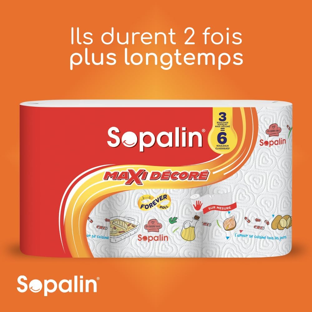 SOPALIN Essuie-tout Décoré Maxi Pack de 2
