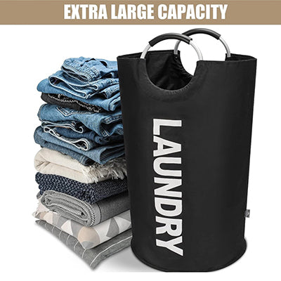Vilscijon Panier à linge 90 L grande capacité pliable - Panier à linge sale et de rangement - Noir