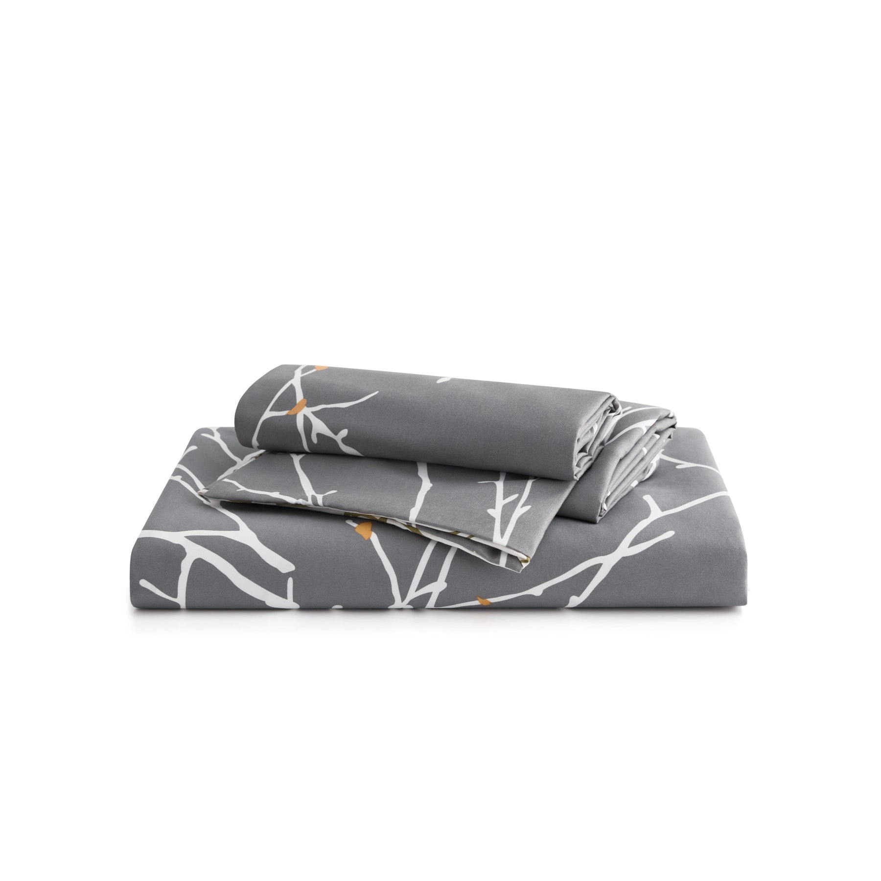 Ensemble avec housse de couette en microfibre et taie d’oreiller de 80 x 80 cm - Design chic et élégant, Microfibre, gris/beige, 200x200cm, 90% Polyester