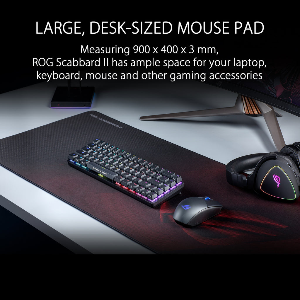 Asus ROG Scabbard II Tapis de souris gaming - Large - Noir