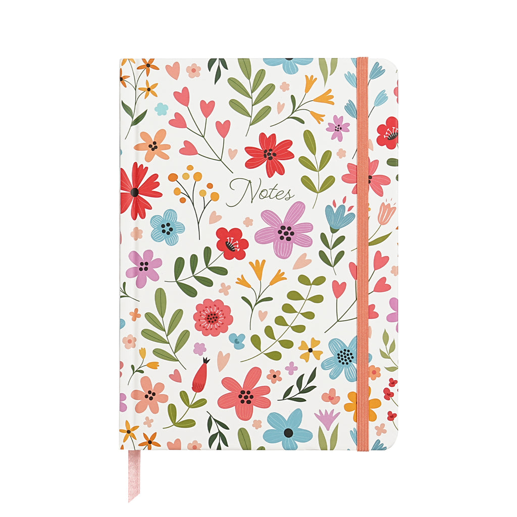 Jubiluu Carnet ligné A5 à couverture rigide texturée avec marque-pages et élastique - Veggie Garden