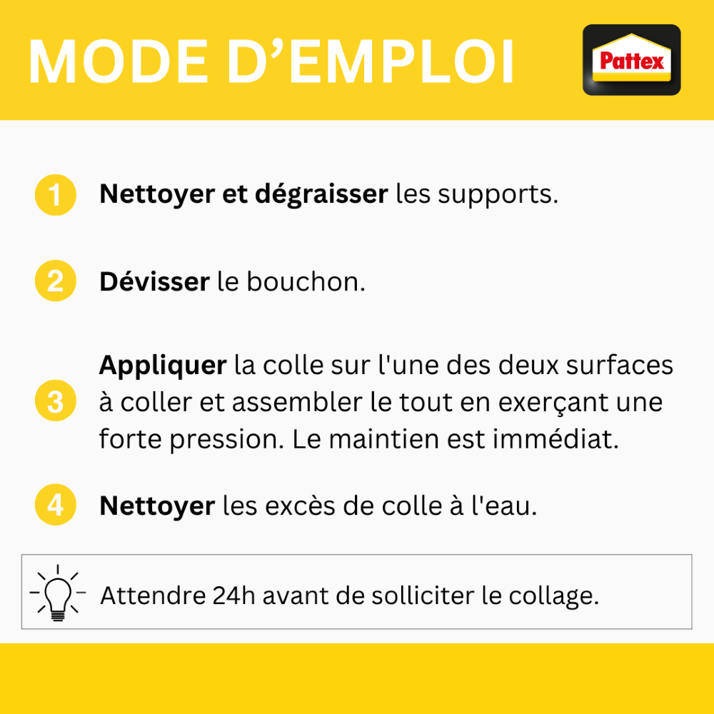 Pattex – Ni Clou Ni Vis Extra Fort (tube de 260 g) – Colle de fixation à maintien immédiat – Rapide pour usage intérieur