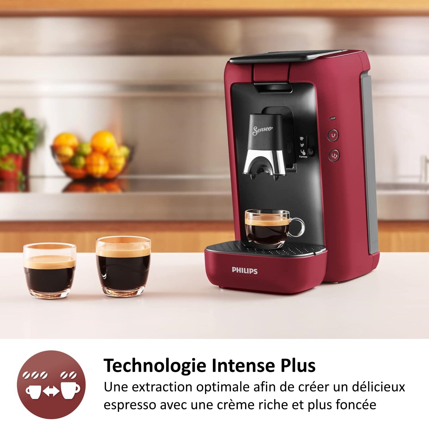 PHILIPS Senseo CSA260/91 Cafetière Maestro Machine à café à dosette - Rouge intense