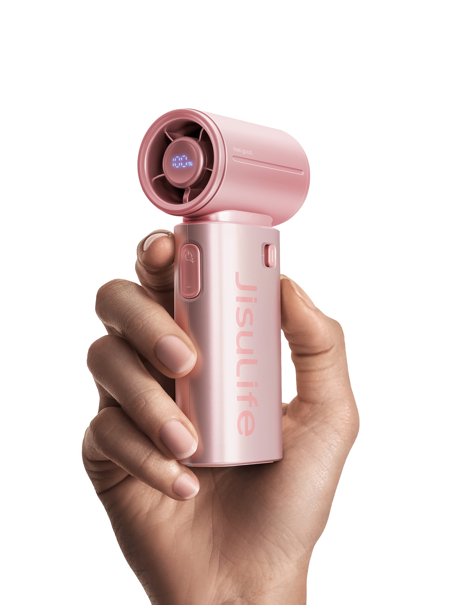 JISULIFE Ventilateur souffleur portable 9S Turbo – Équipé d'une batterie robuste de 5000 mAh pour une autonomie impressionnante de 22 heures, doté de 5 réglages de vitesse variables