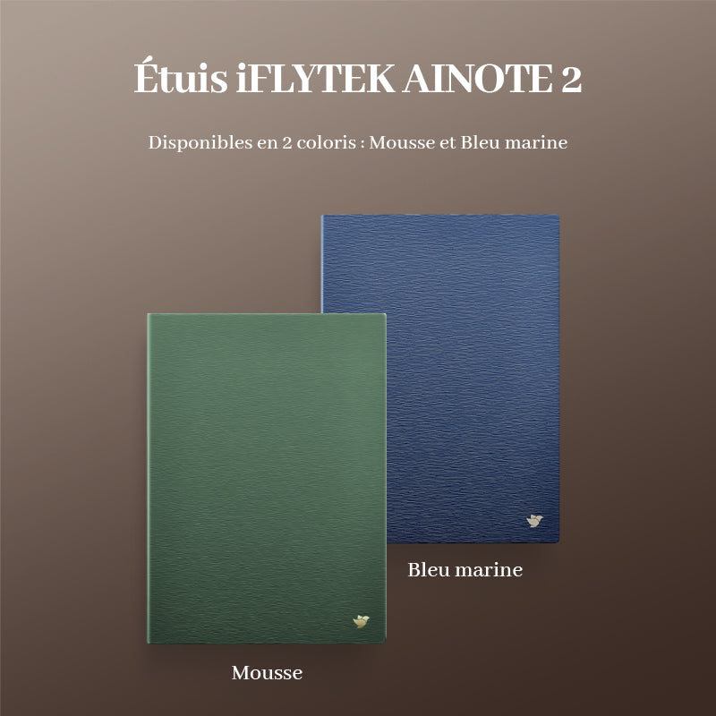 iFLYTEK AINOTE 2 Étui Folio de Protection pour Tablette de Prise de Notes, 10,65 Pouces, Cuir PU, Fin et Léger, Housse pour Carnet Numérique, Étanche à l'Eau et à la Poussière, Bleu Marine Foncé