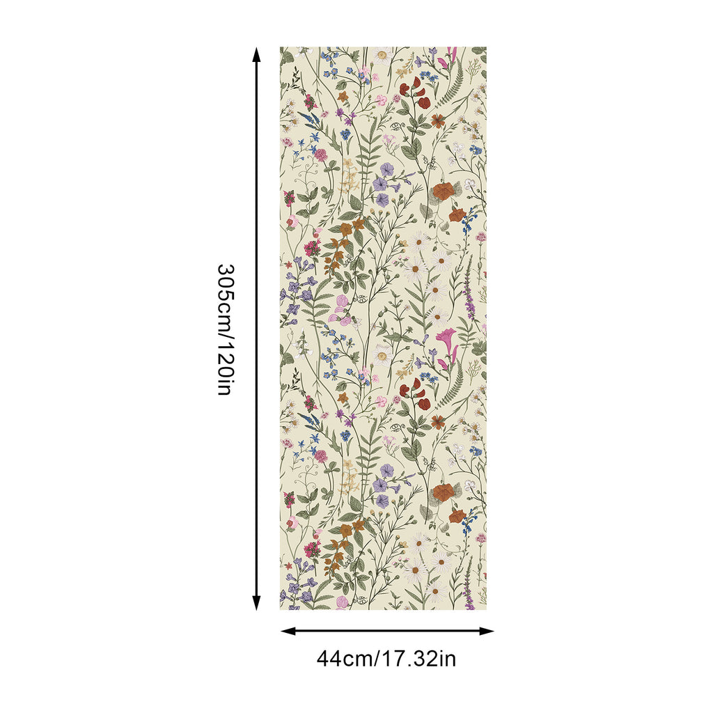 Papier Peint Autocollant Fleuri Murgall Jaune 44x305cm 1 Rouleau