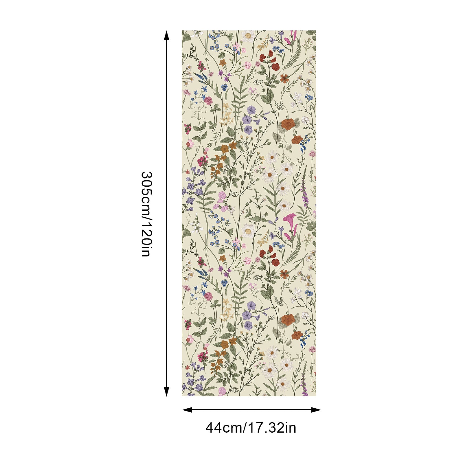 Papier Peint Autocollant Fleuri Murgall Jaune 44x305cm 1 Rouleau